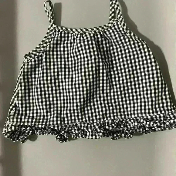 Vintage old navy baby girl gingham tank top checkers black and white no flaws - Picture 3 of 3
